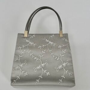 Bloomingdale's Vintage-look Soft Grey Small Clutch Purse